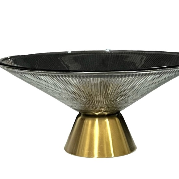 Crofton Centerpiece Bowl Smoked Gray Glass - Picture 6 of 8